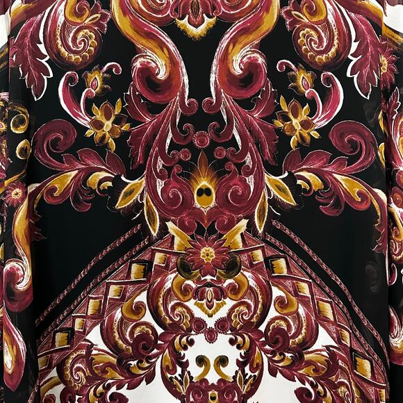 Dressbarn‎ Womens Cape Blouse Size Large Pullover Floral V Neck Stretch Comfort - Picture 6 of 10